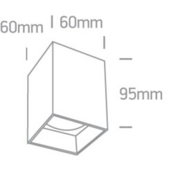 Луна за външен монтаж One Light 12105NA/B Black Square Surface Mounting Lamp - Image 2