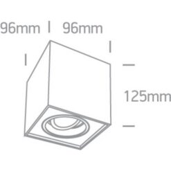 Луна за външен монтаж One Light 12105YA/B Black Square Surface Mounting Lamp - Image 2