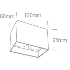 Луна за външен монтаж One Light 12205NA/W White ReCTangular Surface Mounting Lamp - Image 2