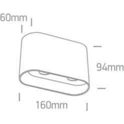 Луна за външен монтаж One Light 12205T/W White Oval Surface Mounting Lamp - Image 2