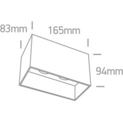 Луна за външен монтаж One Light 12205TA/W WHITE RECTANGULAR SURFACE MOUNTING LAMP - Image 2