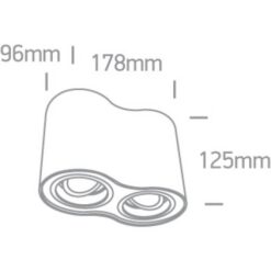Луна за външен монтаж One Light 12205Y/B Black Cylinder Surface Mounting Lamp - Image 2