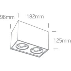 Луна за външен монтаж One Light 12205YA/W White ReCTangular Surface Mounting Lamp - Image 2