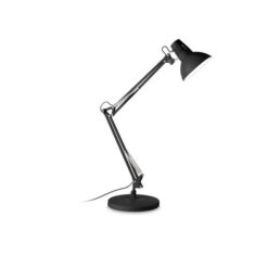 Черна настолна лампа Ideal Lux Wally 265278 за работно място