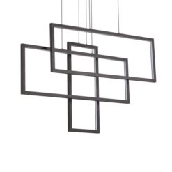 Черен LED пендел Ideal Lux Frame 269382 над кухненски остров