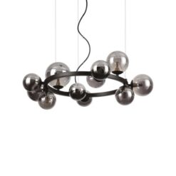 Черен пендел Ideal Lux Perlage 271392 за трапезария