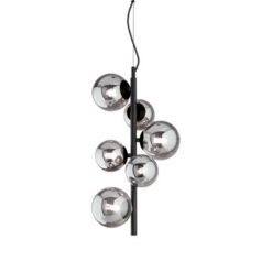 Черен пендел Ideal Lux Perlage 271422 за трапезария
