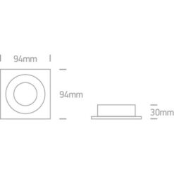 Луна за вграждане One Light 51105ABG/B Black Square Recessed Lamp - Image 2