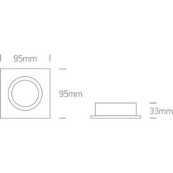 Луна за вграждане One Light 51105CGU/W WHITE SQUARE RECESSED LAMP - Image 2