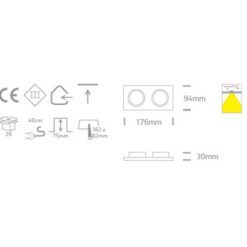 Луна за вграждане One Light 51205ABG/B Black ReCTangular Recessed Lamp - Image 2