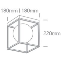 Плафон ONE LIGHT 62174A/BS SATIN BRASS CUBE LAMP - Image 2