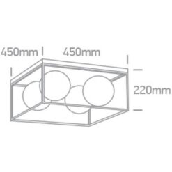 Плафон ONE LIGHT 62174B/BS SATIN BRASS SQUARE LAMP - Image 2