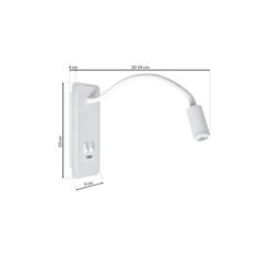 LED аплик с ключ и USB изход MILAGRO ML6349 BASE - Image 2