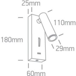LED аплик с USB изход One Light 65746A/B/W 3W 3000K BLACK READING WITH USB SOCKET - Image 2