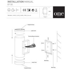 Фасаден аплик One Light 67130/G GREY IP54 CYLINDER FACADE WALL LAMP - Image 2