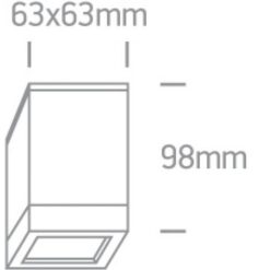 Луна за външен монтаж One Light 67130D/G GREY IP54 CUBE SURFACE MOUNTING LAMP - Image 2