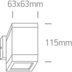 Фасаден аплик One Light 67130F/G GREY IP54 CUBE FACADE WALL LAMP - Image 2