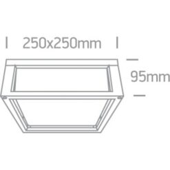 Фасаден плафон One Light 67420B/AN ANTHRACITE SQUARE CEILING LAMP IP54 - Image 2