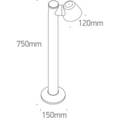 Градински стълб One Light 67534B/AN ANTHRACITE IP65 BOLLARD LAMP - Image 2