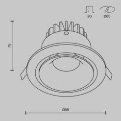 LED луна за вграждане MAYTONI DL031-L12W3K-D-B YIN - Image 2
