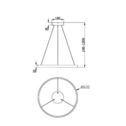 LED пендел MAYTONI MOD058PL-L32B3K RIM - Image 2