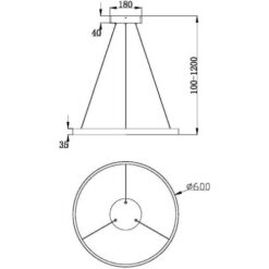 LED пендел MAYTONI MOD058PL-L32BS3K RIM - Image 4