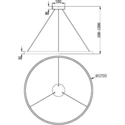 LED пендел MAYTONI MOD058PL-L65B3K RIM - Image 3