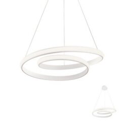 Бял LED пендел Redo Torsion 01-1793 над кухненски остров
