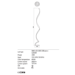 LED лампион REDO 01-1896 TORSION WHITE 4000K - Image 2