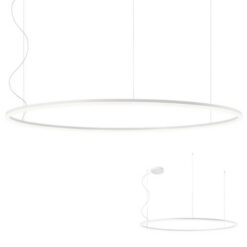 Бял LED пендел Redo Triac 1920-TRIAC над кухненски остров