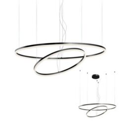 Черен LED пендел Redo Triac 1953-TRIAC над кухненски остров