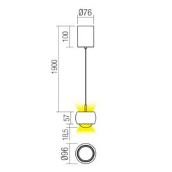 LED пендел SMARTER 01-3550 AVES 12W 3000K SBK - Image 2