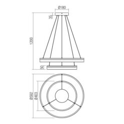 LED пендел SMARTER 01-3779 VALDIS CCT SBK - Image 2