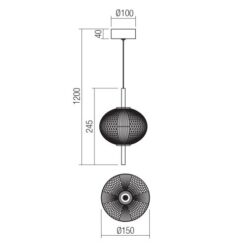 LED пендел SMARTER 01-4023 VENTURA SU LED 6W 3000K SBK - Image 2