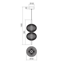 LED пендел SMARTER 01-4024 VENTURA SU LED 12W 3000K SBK - Image 2