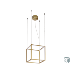 Златен LED пендел Viokef Gold-cube 4207000 за трапезна маса