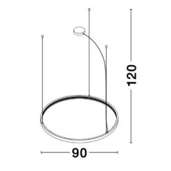 Пендел NOVA LUCE Circular Loop 01 8925201 Магнитен профил черен IP20 Driver 75W AC 220-240 V D: 90 H: 120 cm - Image 3