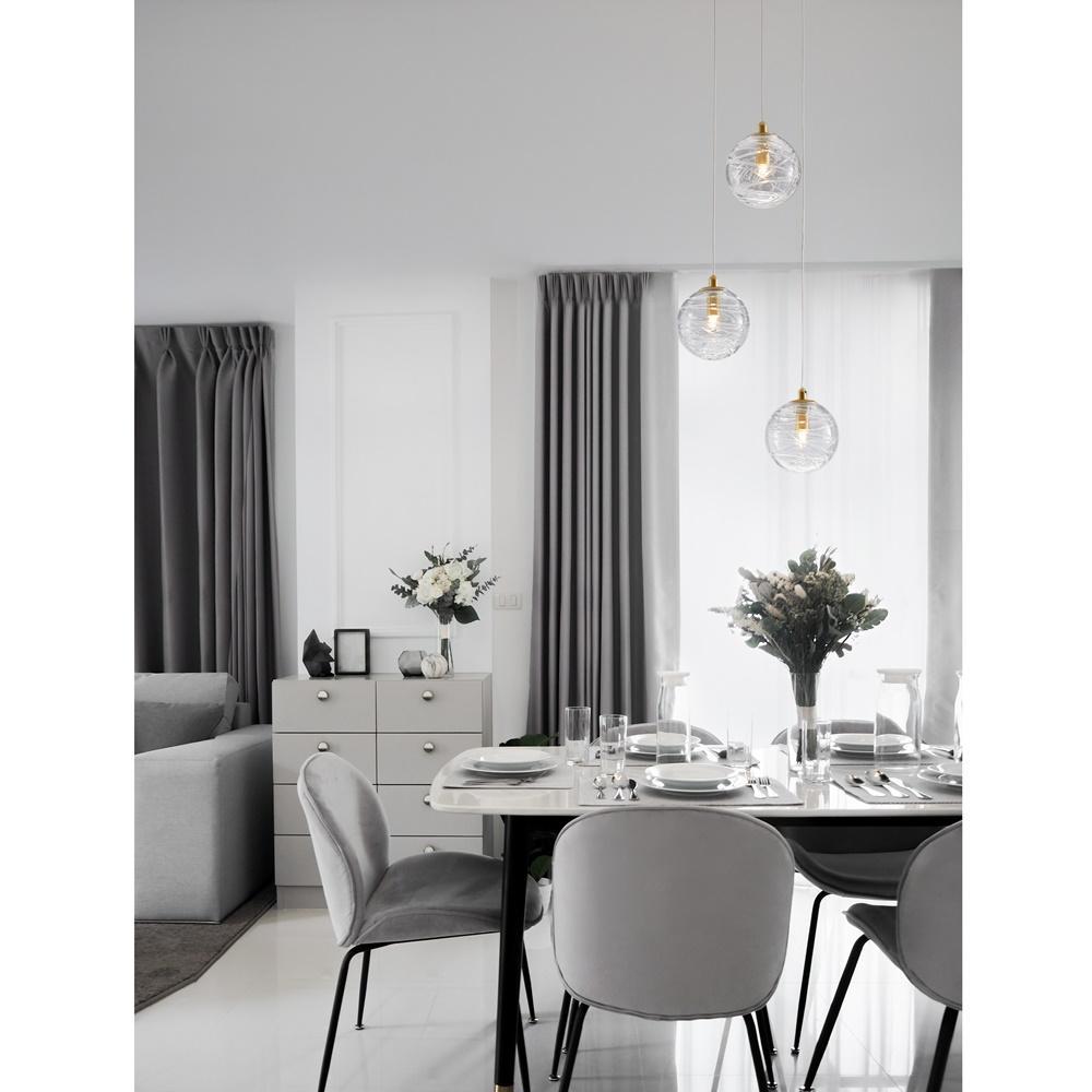 Stylish,Interior,Dinning,Table,With,Comfortable,Gray,Color,Real,Photo