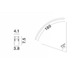 NOVA LUCE - магнитен LED модул CURVE 9112672 Curve Track 72O Sandy Black Aluminium Surface or Pendant Magnetic Profile - Image 2