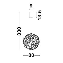 Пендел NOVA LUCE SOLE 9288080 LED 21.6 W, 2520lm, 3000K, IP20 D: 80 H: 330 cm - Image 2