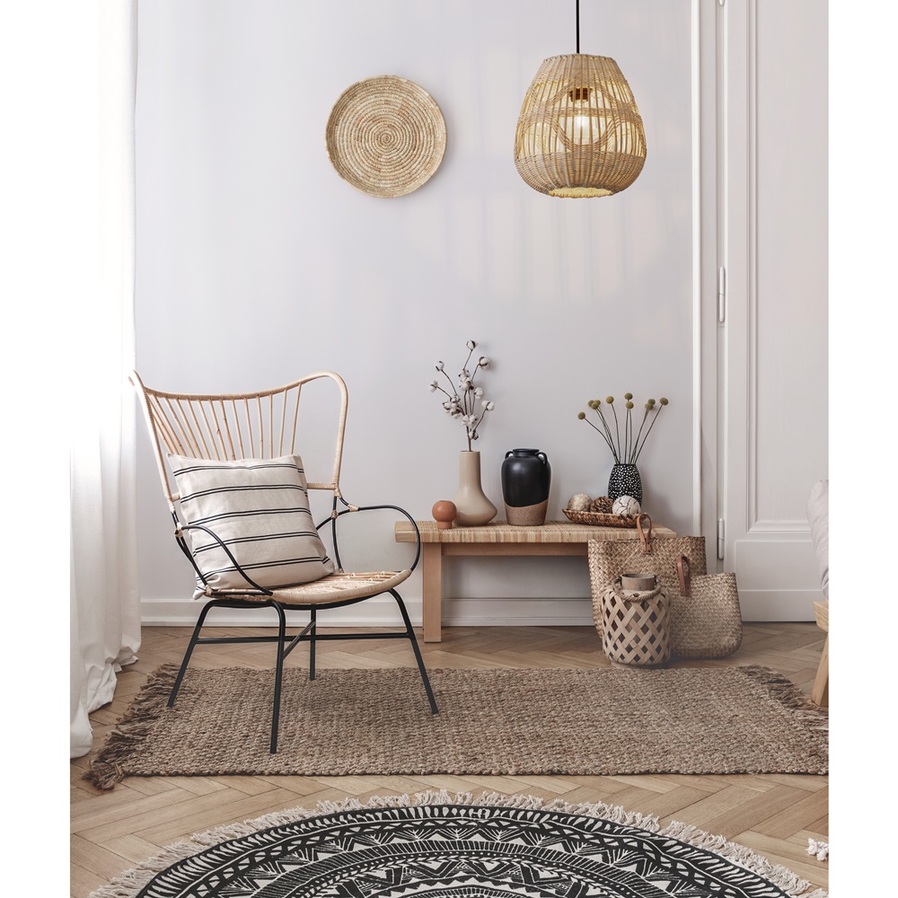 Armchair,And,Sofa,With,Patterned,Pillows,In,White,Flat,Interior