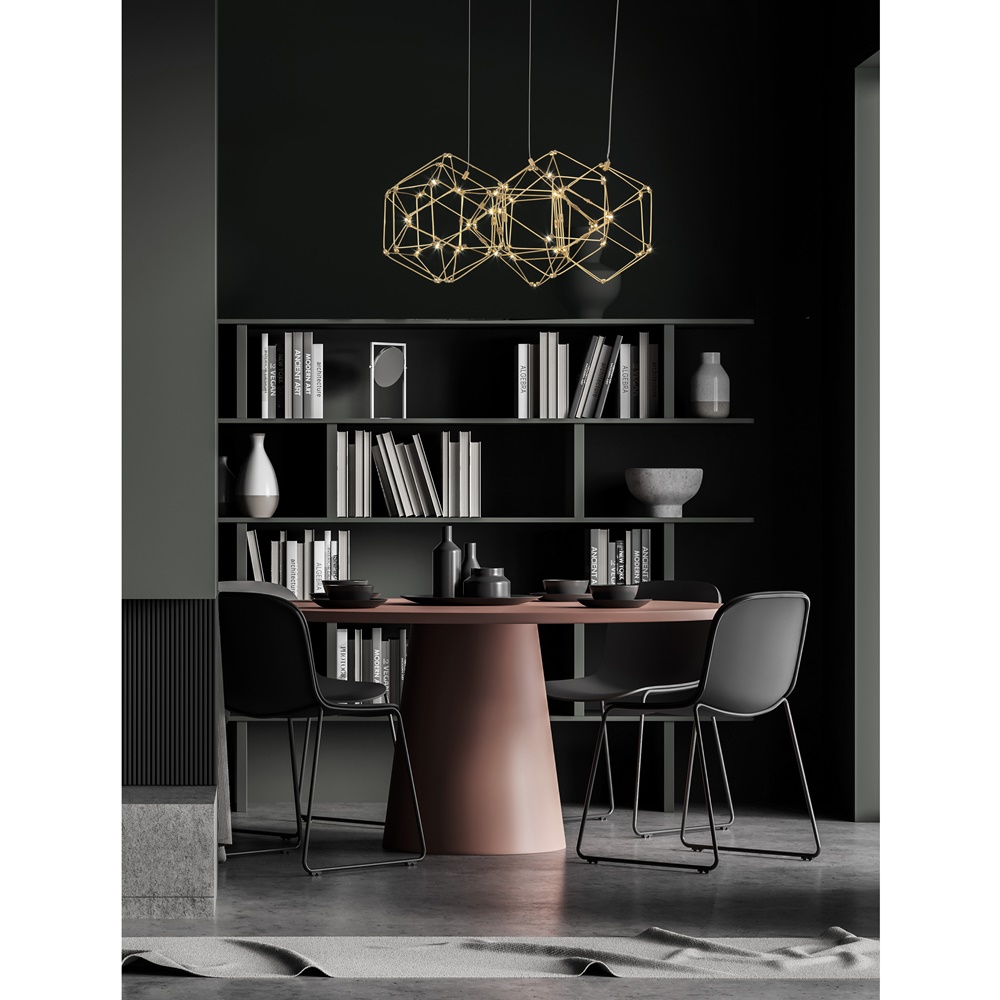 Green,Living,Room,With,Grey,Chairs,With,Red,Dining,Table,