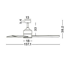 Вентилатор за таван NOVA LUCE NOVA LUCE с двуцветни перки AXEL • 38w • Ø137cm • дистанционно • 9952350 - Image 2