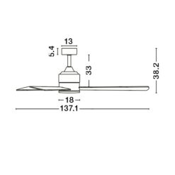 Вентилатор за таван NOVA LUCE NOVA LUCE с двуцветни перки AXEL • 38w • Ø137cm • дистанционно • 9952355 - Image 2