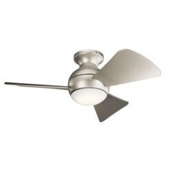 Никел LED вентилатор Elstead Klf-sola-34-bn KLF-SOLA-34-BN за таванен монтаж в дома