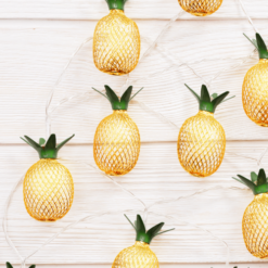 ACA LIGHTING CHRISTMAS PINEAPPLE10WW2A “METAL STRING LIGHTS (PINEAPPLE)” 10 LED STRING LIGHTS WITH BATTERIES (2xΑΑ) WARM WHITE IP20 135+30cm TRANSPARENT CABLE