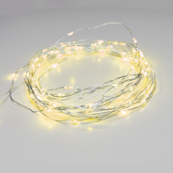 ACA LIGHTING CHRISTMAS X01100712 100 LED STRING LIGHTS YELLOW SILVER COPPER WIRE ADAPTOR(3VDC) & 8 FUNCTIONS IP44 10m+3m 1.8W