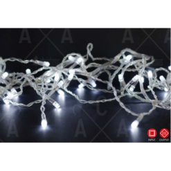 ACA LIGHTING CHRISTMAS 100WE44TC 100 LED STRING LIGHTS PER 5cm COOL WHITE, ADAPTOR 31VDC & CONNECTABLE MAX 6 SETS, IP44 5m TRANSPARENT CABLE - Image 2