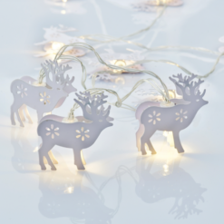 ACA LIGHTING CHRISTMAS XB10WW2A "METAL STRING LIGHTS" REINDEER 10 LED STRING LIGHTS WITH BATTERIES (2xΑΑ) WARM WHITE IP20 135+30cm TRANSPARENT CABLE
