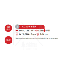 ACA LIGHTING CHRISTMAS XC10WW2A "METAL STRING LIGHTS" GINGERBREAD 10 LED STRING LIGHTS WITH BATTERIES (2xΑΑ) WARM WHITE IP20 135+30cm TRANSPARENT CABLE - Image 2